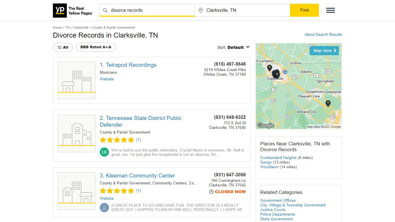 Divorce Records in Clarksville, TN with Reviews - YP.com